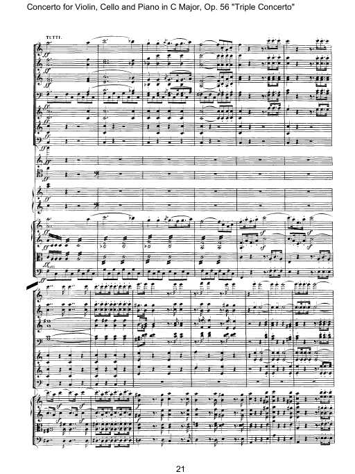 C大调三重协奏曲 Triple Concerto in C Major Op.56钢琴谱