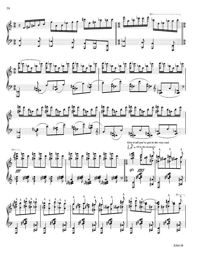 第八钢琴奏鸣曲 Piano Sonata No.8 S.364a Ornstein, Leo 里奥·奥恩斯坦钢琴谱