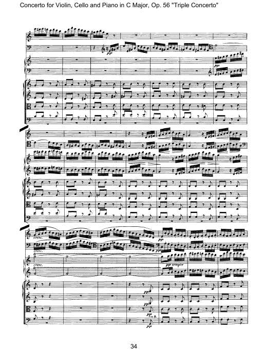 C大调三重协奏曲 Triple Concerto in C Major Op.56钢琴谱