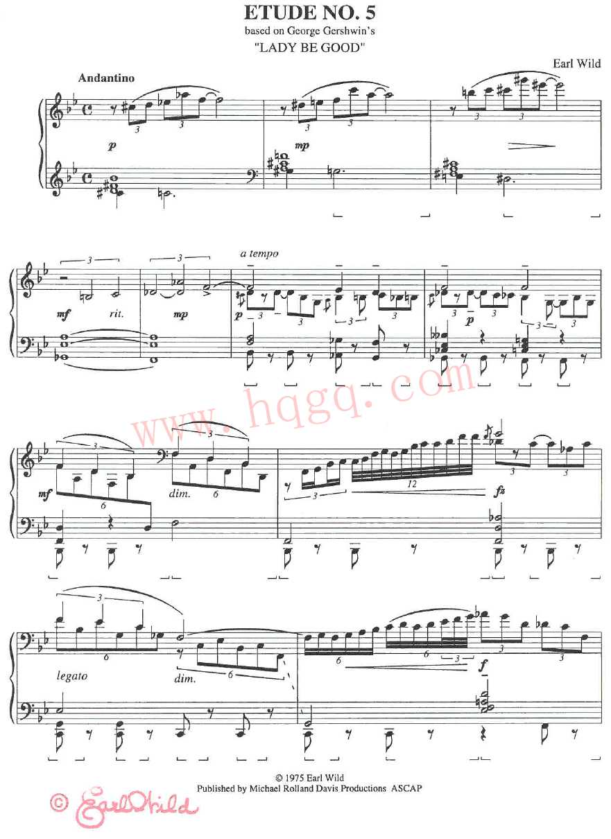 格什温练习曲 Gershwin Etudes钢琴谱