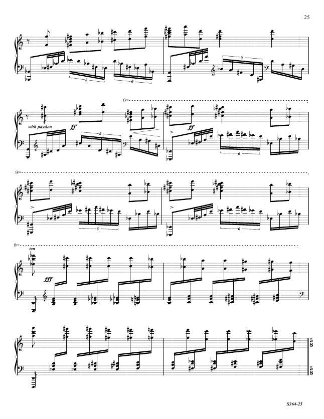 第八钢琴奏鸣曲 Piano Sonata No.8 S.364a Ornstein, Leo 里奥·奥恩斯坦钢琴谱