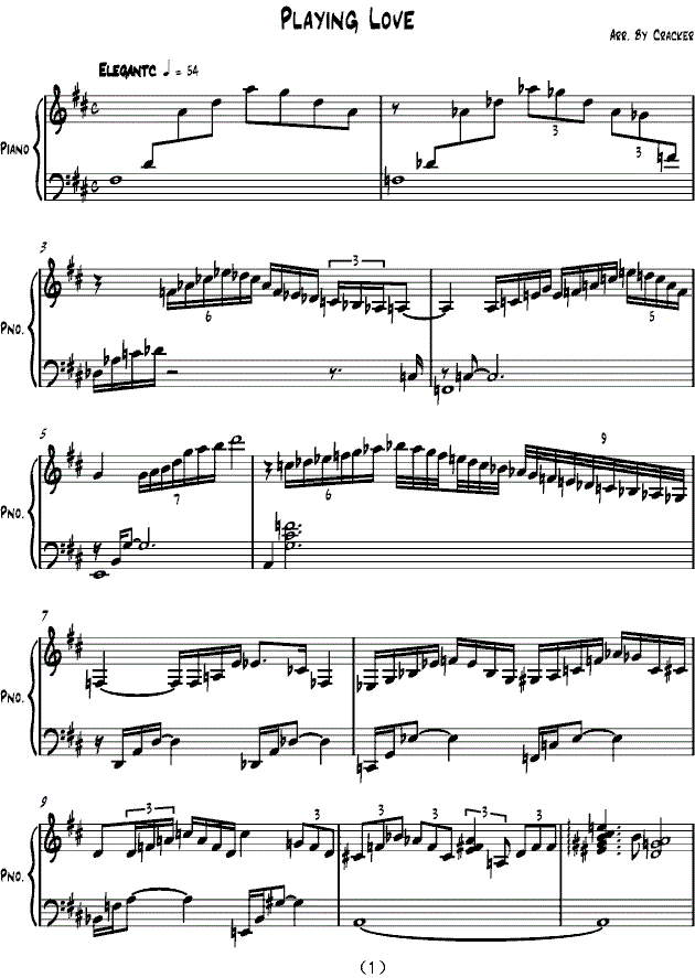 playing love钢琴谱