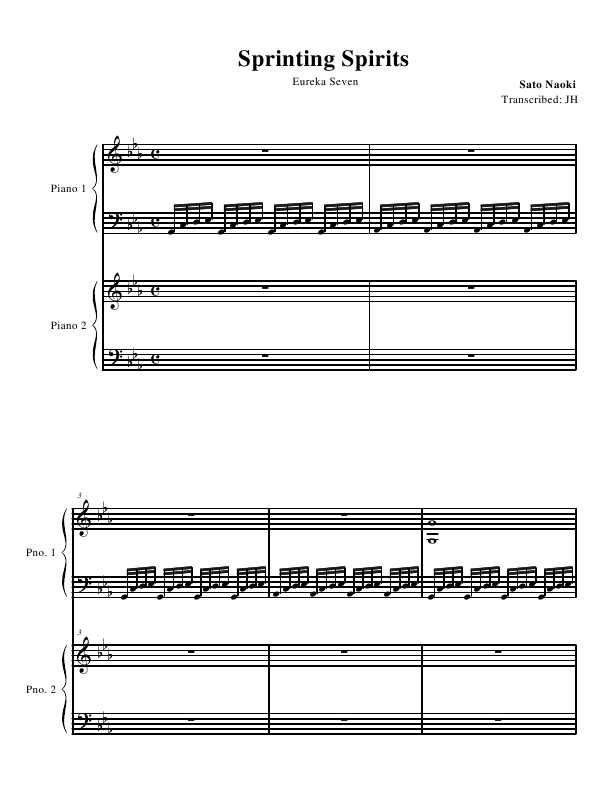 Eureka Seven (交響詩篇エウレカセブン)钢琴谱