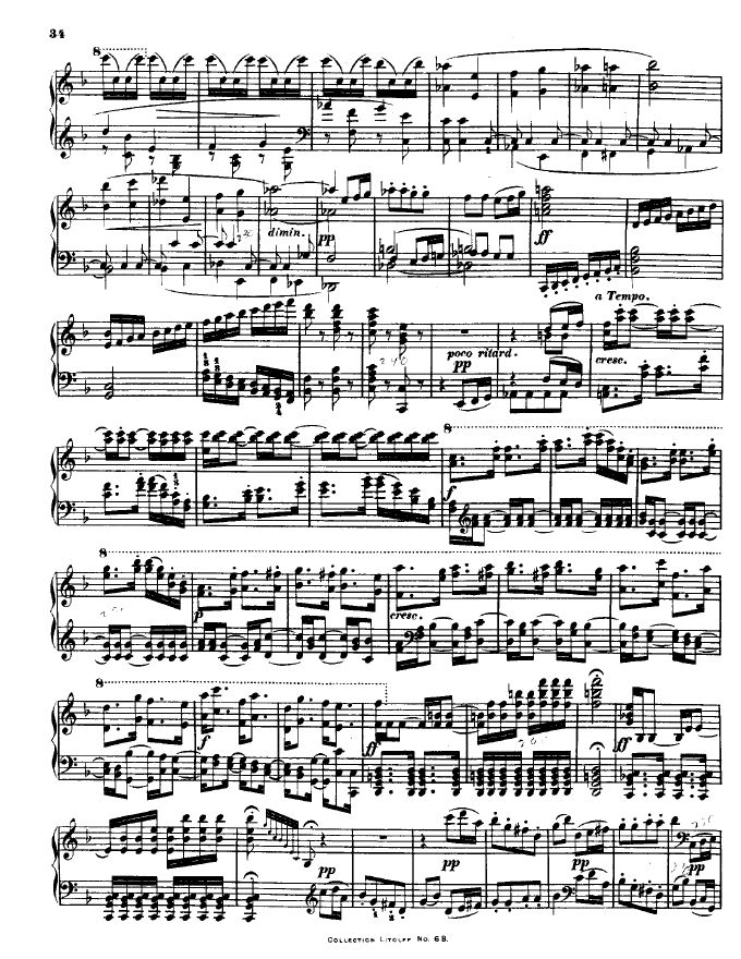 F大调第七弦乐四重奏 String Quartet No.7 in F Major Op.59钢琴谱