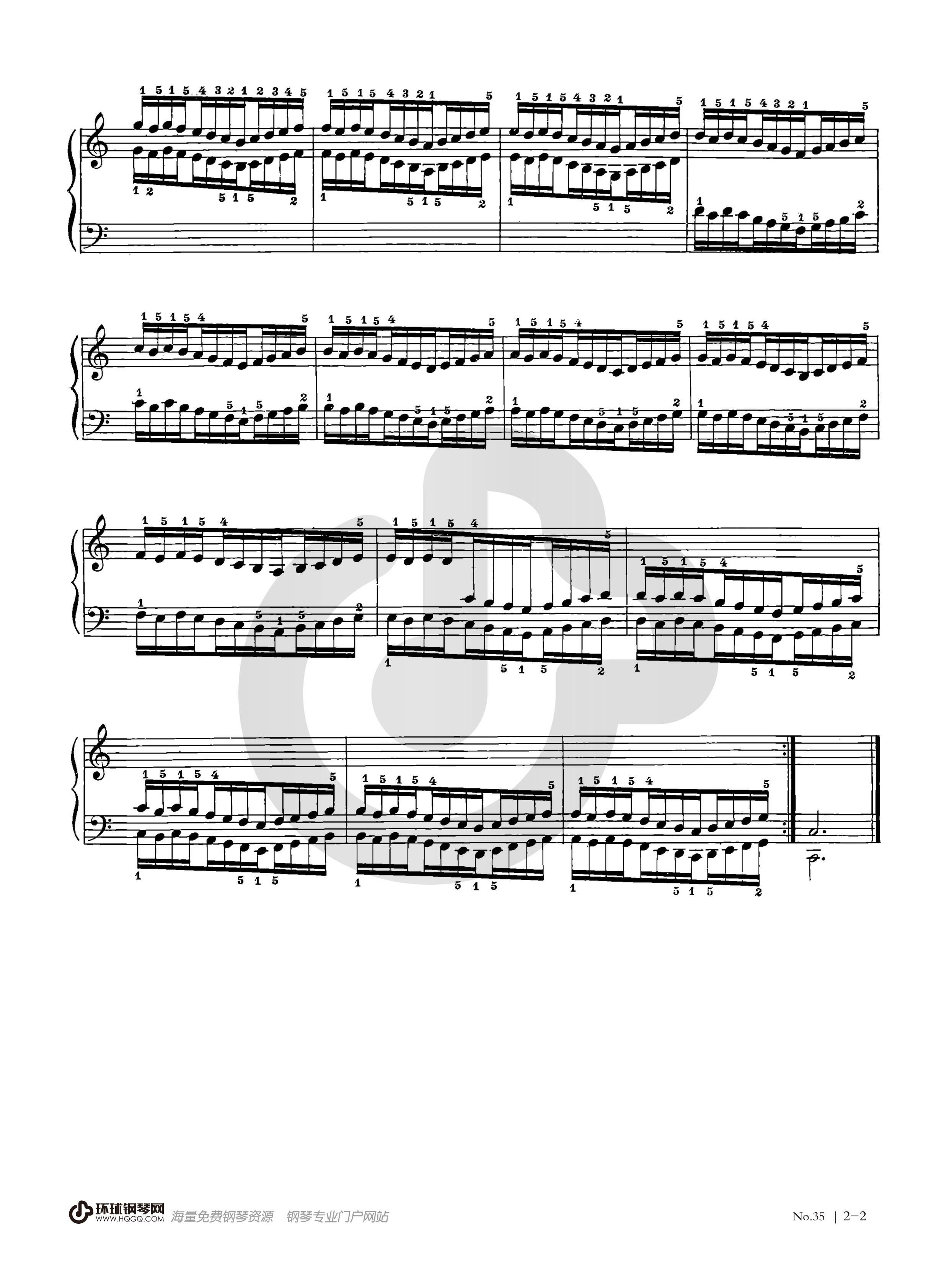 哈农钢琴练指法35钢琴谱