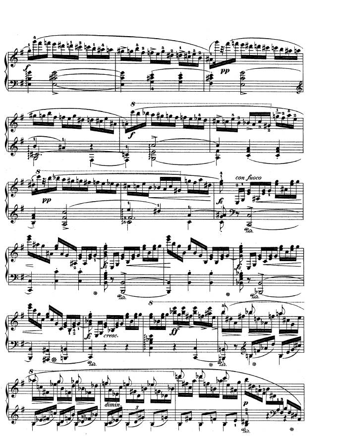 e小调第一钢琴协奏曲 Op.11 Piano Concerto No.1 in e Minor Op.11钢琴谱