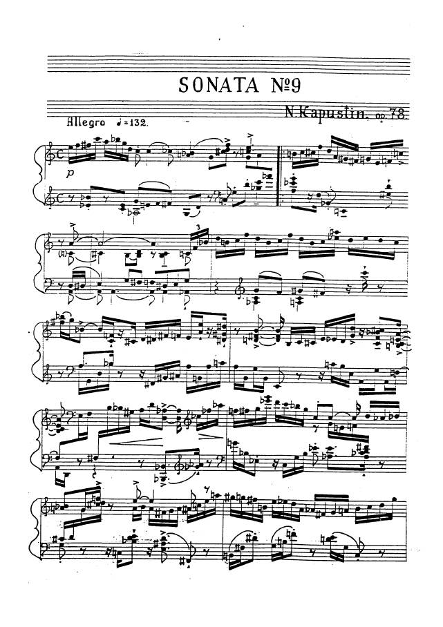 第九钢琴奏鸣曲 Piano Sonata No.9 Op.78钢琴谱