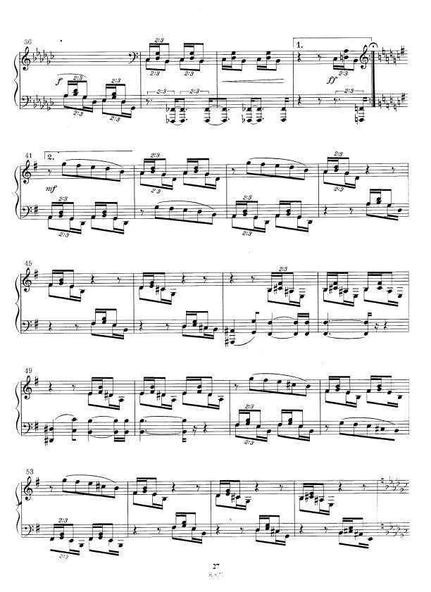 钢琴奏鸣曲1. X. 1905 Piano Sonata 1. X. 1905钢琴谱