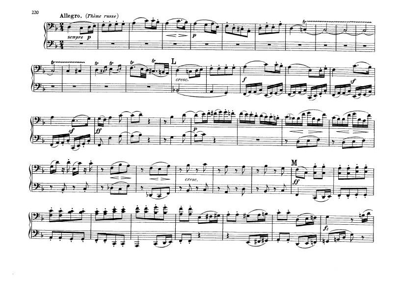 F大调第七弦乐四重奏 String Quartet No.7 in F Major Op.59钢琴谱