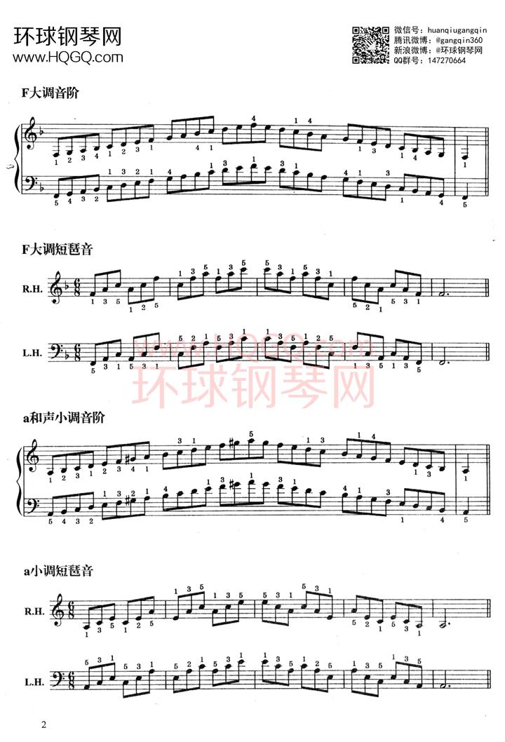 A1 音阶、琶音钢琴谱