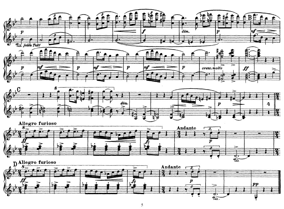 Peer Gynt Suite no.2钢琴谱