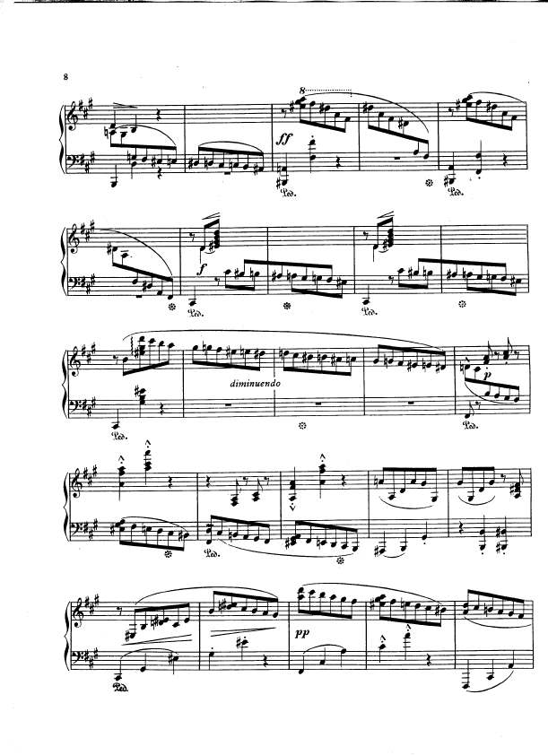 A大调第一谐谑曲 Scherzo No.1 in A Major Op.8钢琴谱