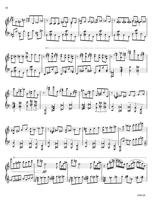 第八钢琴奏鸣曲 Piano Sonata No.8 S.364a Ornstein, Leo 里奥·奥恩斯坦钢琴谱