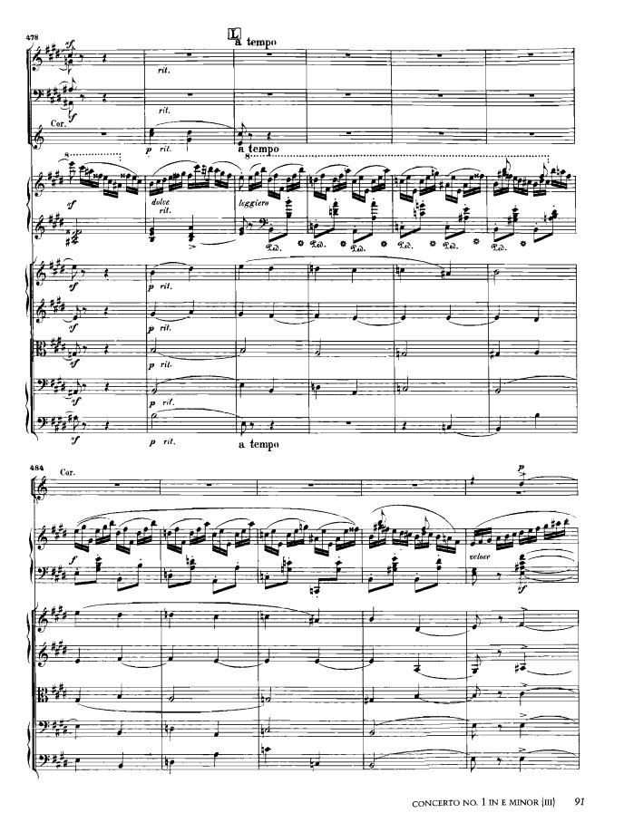 e小调第一钢琴协奏曲 Op.11 Piano Concerto No.1 in e Minor Op.11钢琴谱