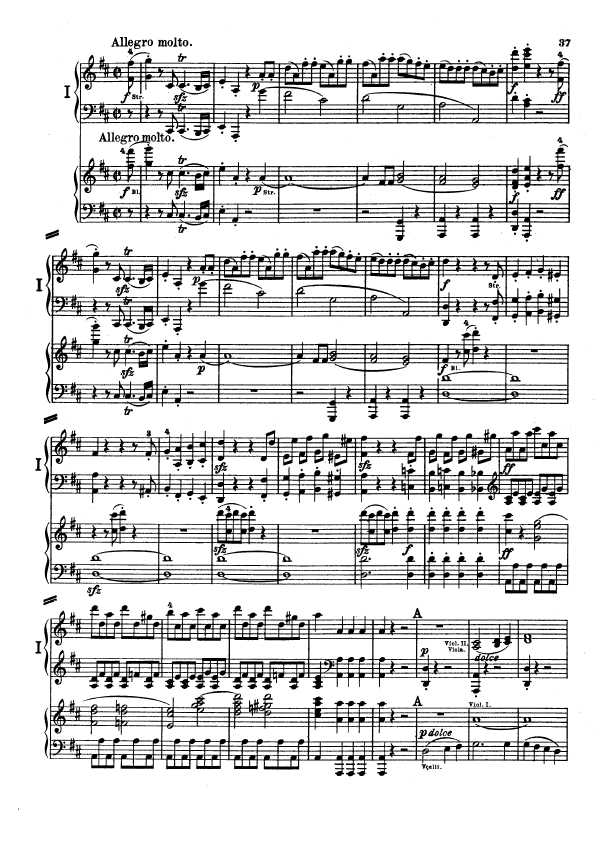 D大调第二交响曲 Symphony No.2 in D Major Op.36钢琴谱