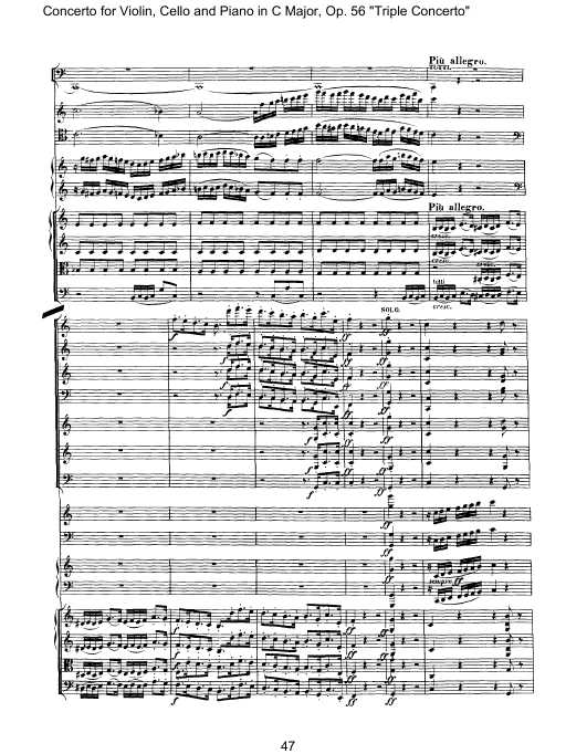 C大调三重协奏曲 Triple Concerto in C Major Op.56钢琴谱