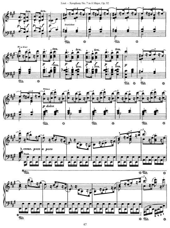 A大调第七交响曲 Symphony No.7 in A Major Op.92钢琴谱