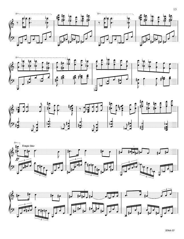 第八钢琴奏鸣曲 Piano Sonata No.8 S.364a Ornstein, Leo 里奥·奥恩斯坦钢琴谱