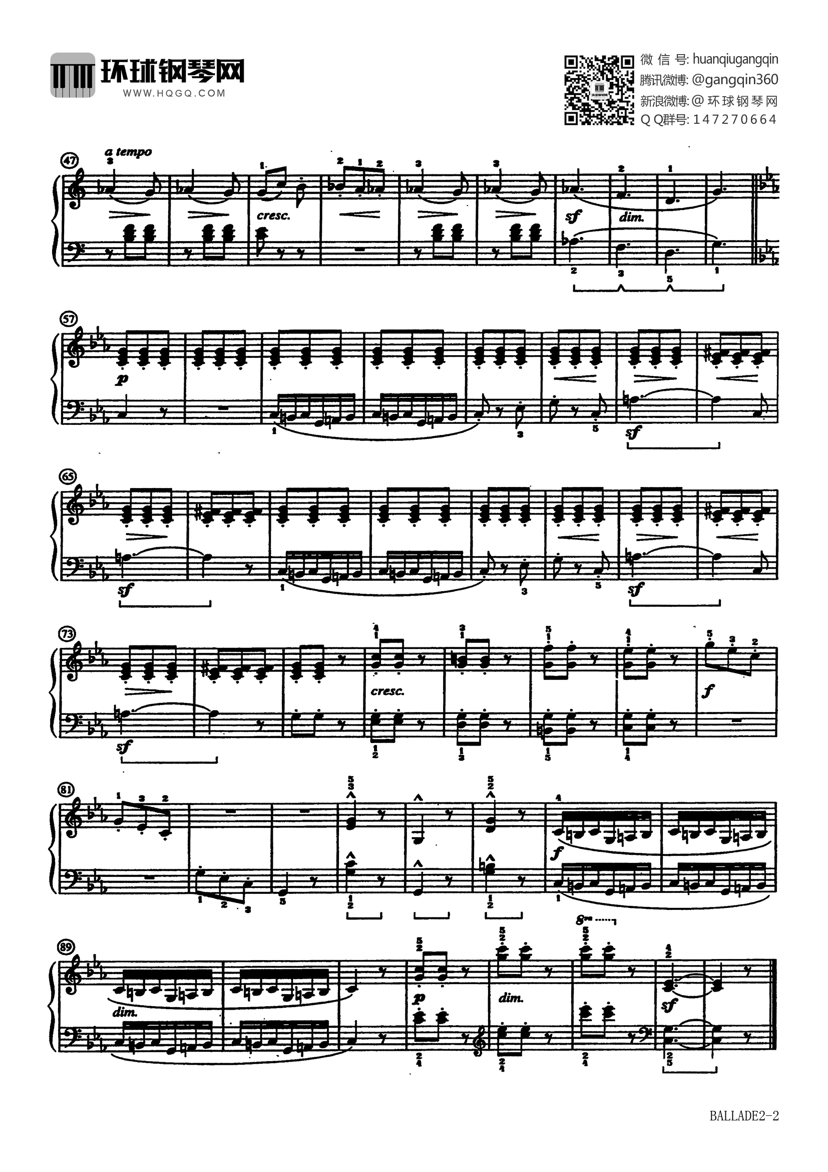 BALLADE(Op.100,No.15)钢琴谱