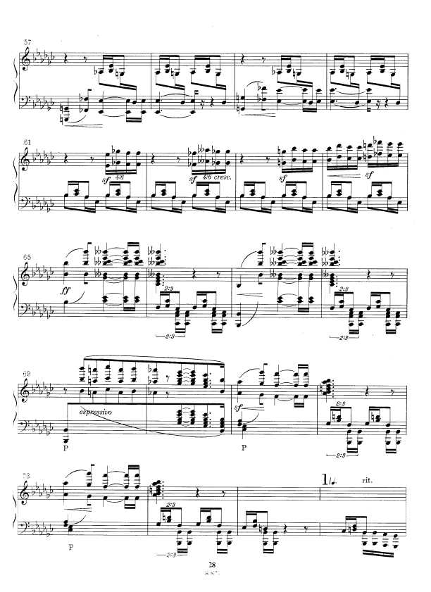 钢琴奏鸣曲1. X. 1905 Piano Sonata 1. X. 1905钢琴谱