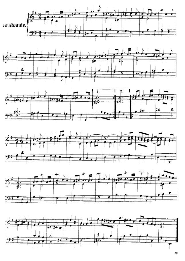 e小调第四组曲 Suite No.4 in e Minor HWV 429钢琴谱