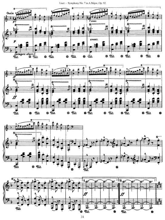 A大调第七交响曲 Symphony No.7 in A Major Op.92钢琴谱