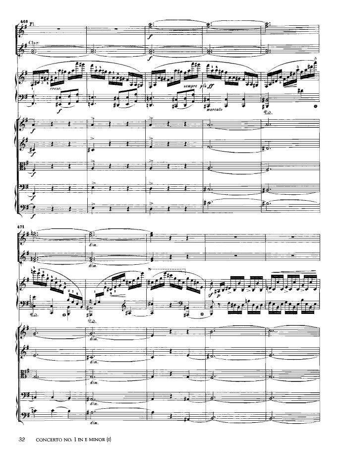 e小调第一钢琴协奏曲 Op.11 Piano Concerto No.1 in e Minor Op.11钢琴谱