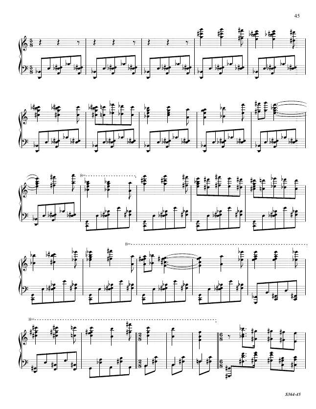 第八钢琴奏鸣曲 Piano Sonata No.8 S.364a Ornstein, Leo 里奥·奥恩斯坦钢琴谱