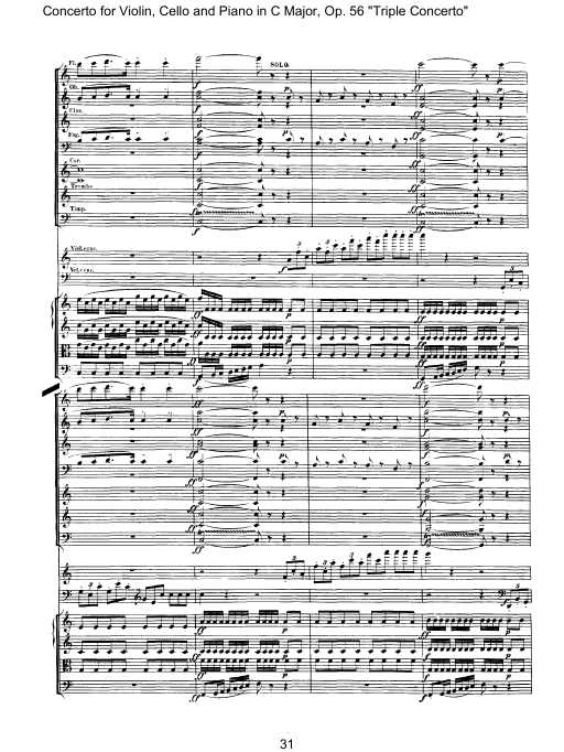 C大调三重协奏曲 Triple Concerto in C Major Op.56钢琴谱