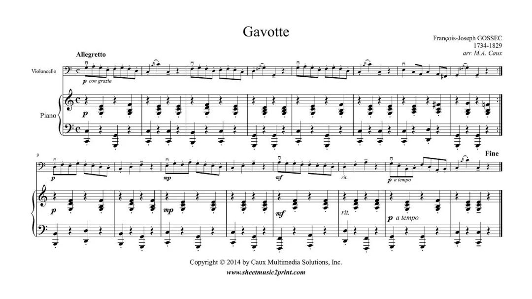 《加沃特舞曲Gavotte》尤克里里谱