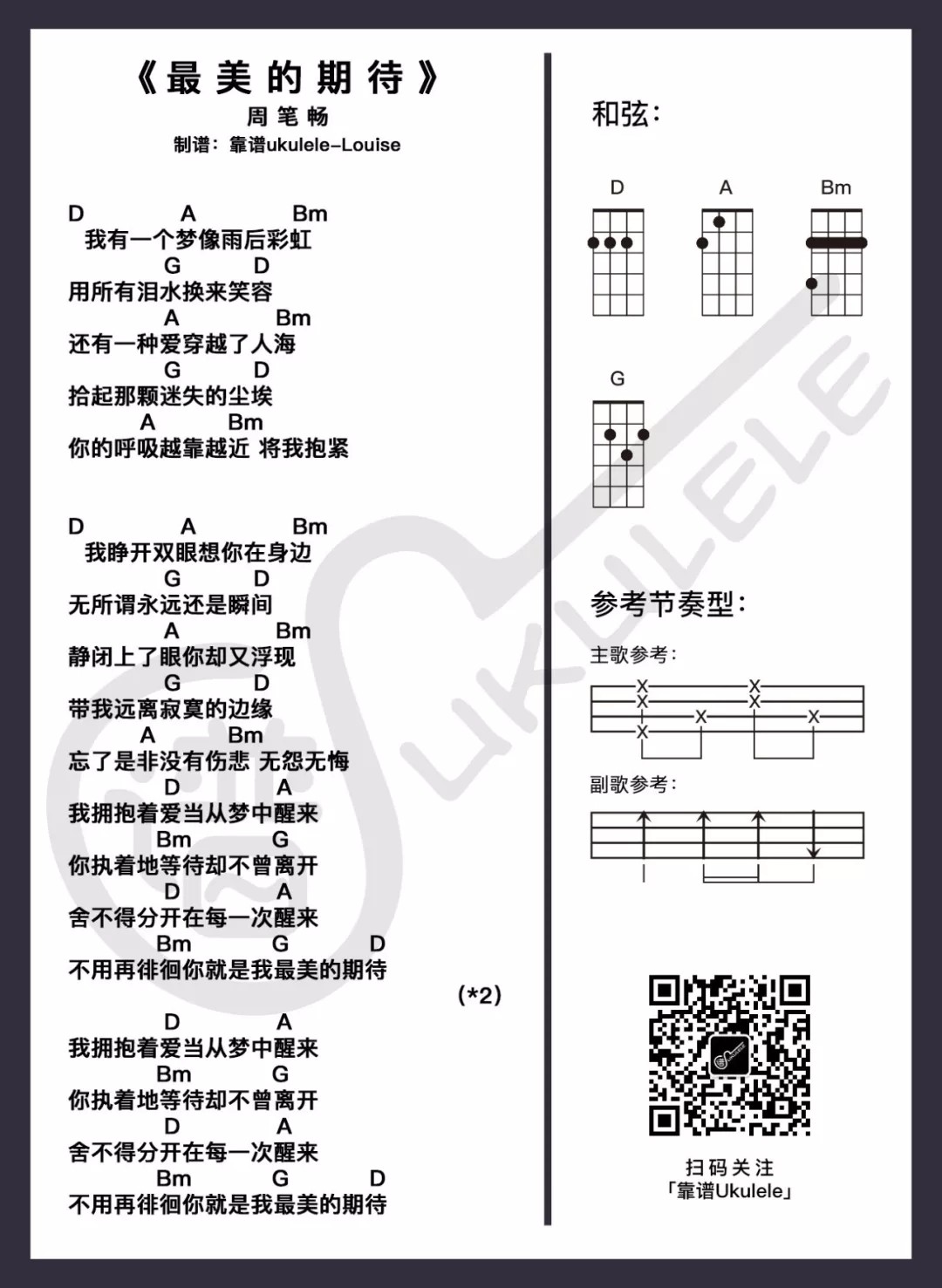 最美的期待吉他谱_周笔畅_C调弹唱59%原版 - 吉他世界