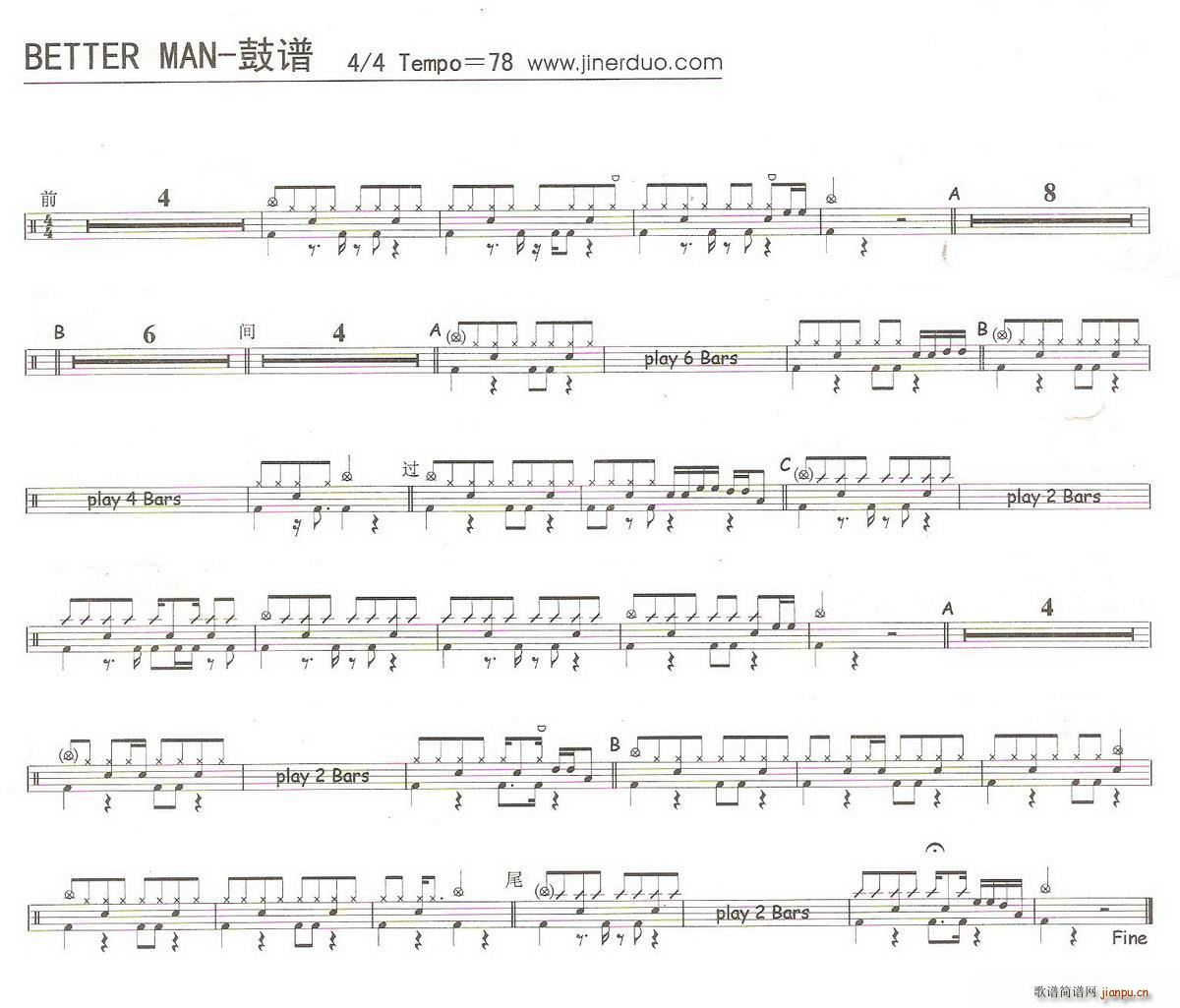 未知 《Better Man（架子 ）》简谱