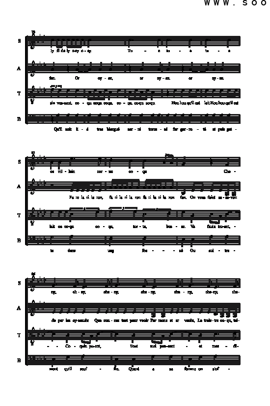 克莱芒·雅内坎 《云雀之歌 歌曲类 合唱谱》简谱