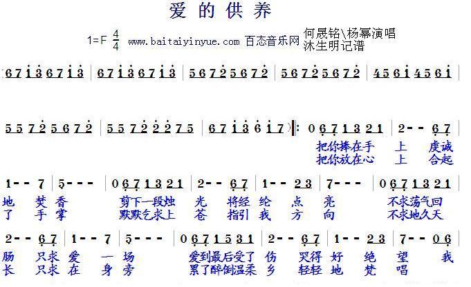 未知 《aidegongyang》简谱