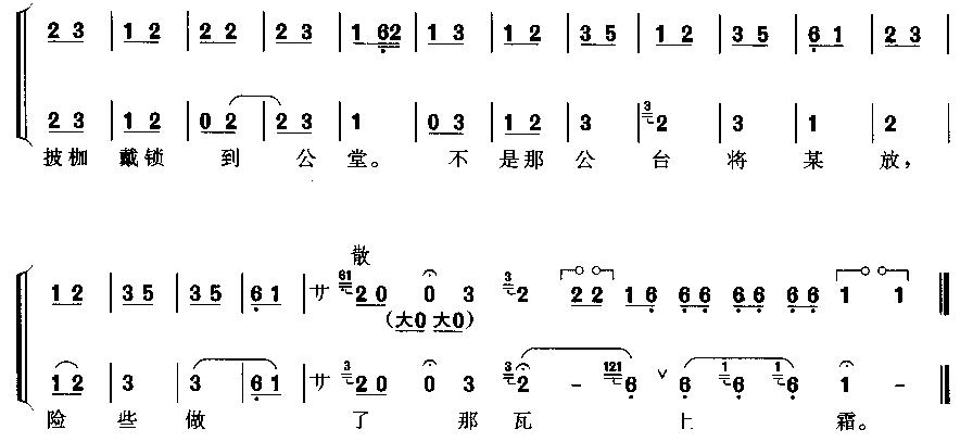 未知 《恨董卓专权乱朝纲》简谱