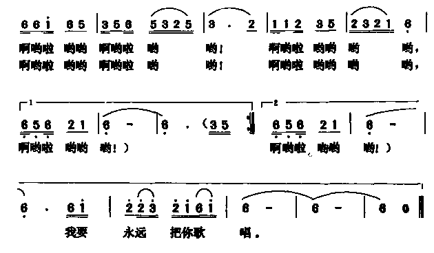 未知 《啊！山乡的金凤凰》简谱