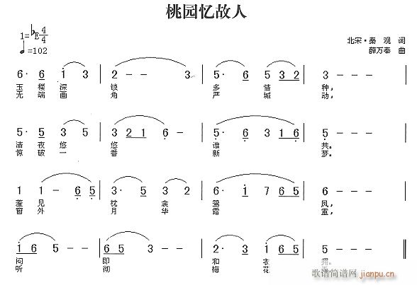 未知 《桃园忆故人》简谱