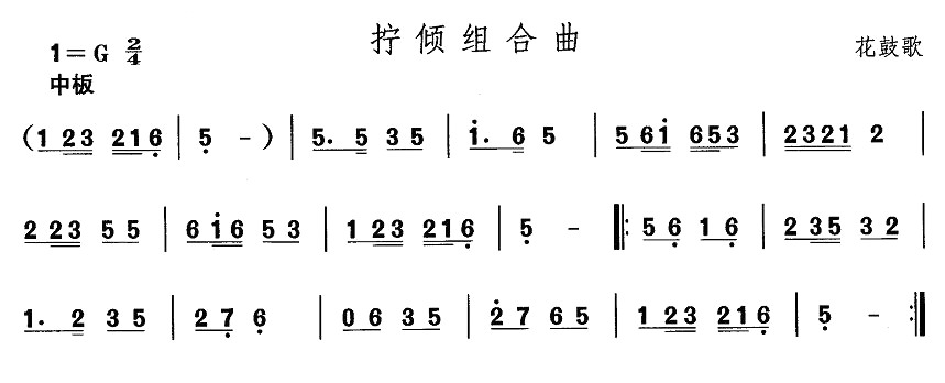 未知 《安徽花鼓灯：拧倾组合曲》简谱