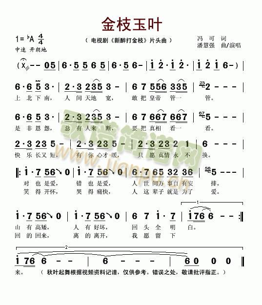 潘慧强 《新醉打金枝》简谱