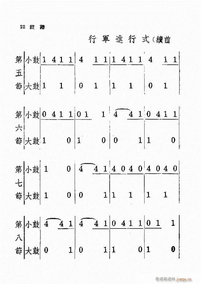 未知 《新编军乐鼓谱 第一集》简谱