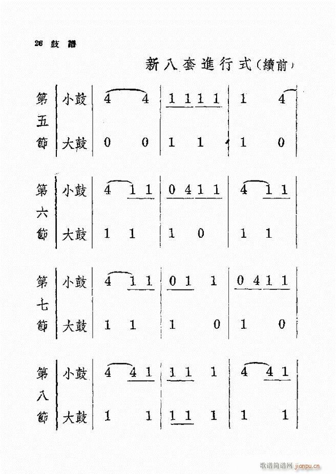 未知 《新编军乐鼓谱 第一集》简谱