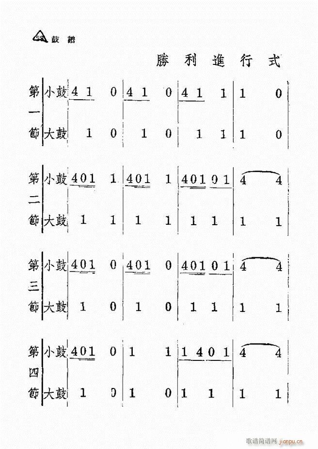 未知 《新编军乐鼓谱 第一集》简谱