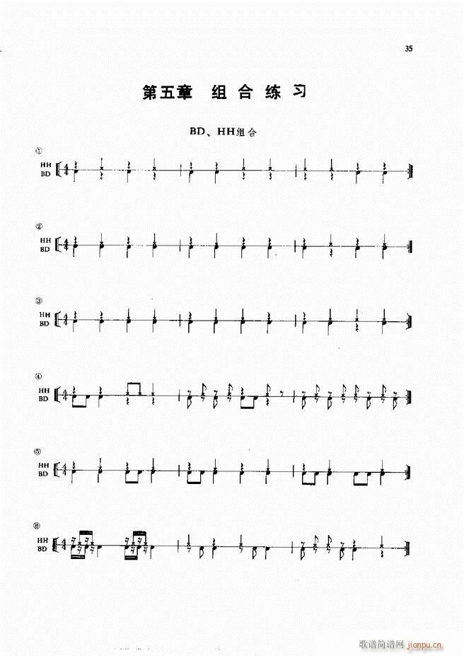 未知 《爵士鼓演奏法1-60》简谱