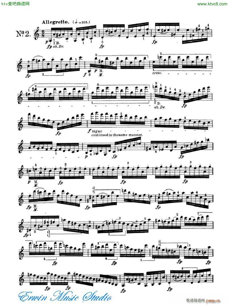 罗德 《罗德 24首练习曲Pierre Rode 24 Studi Per violino 01 08》简谱