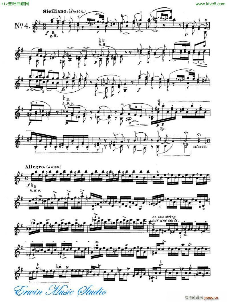 罗德 《罗德 24首练习曲Pierre Rode 24 Studi Per violino 01 08》简谱