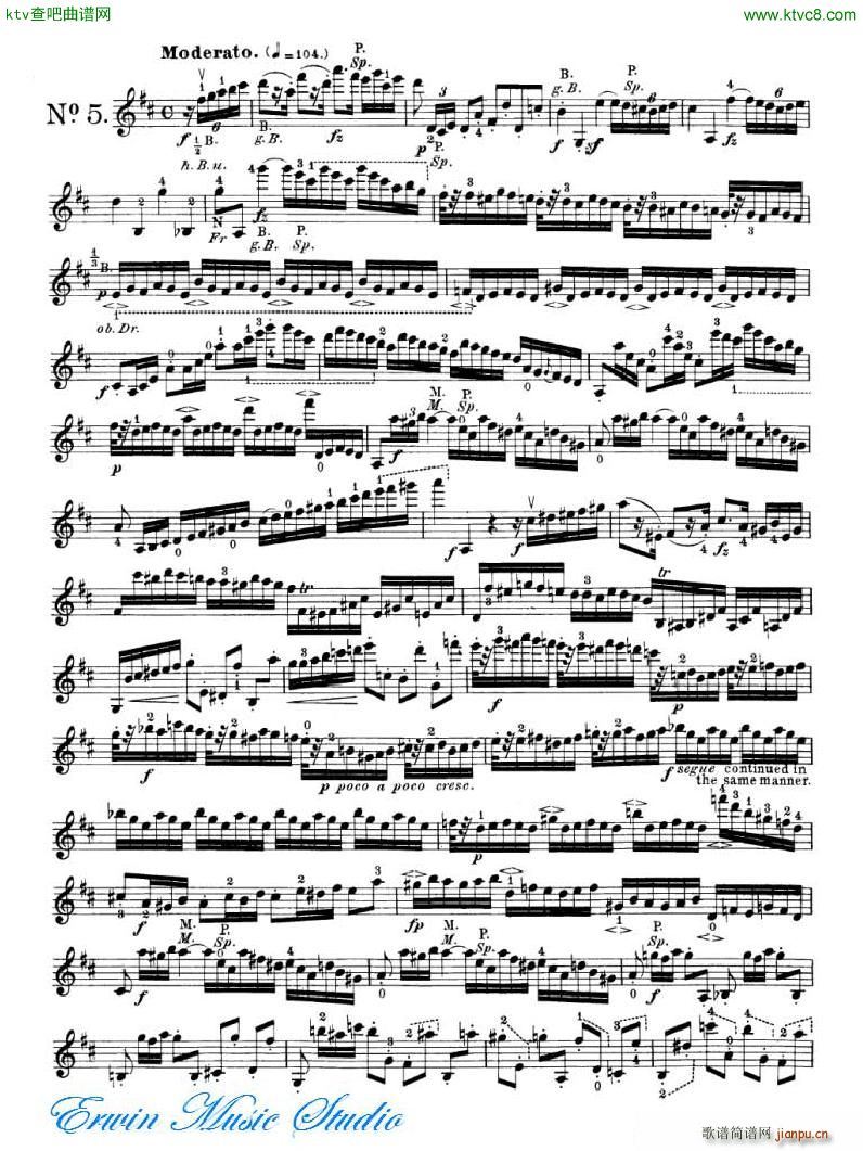 罗德 《罗德 24首练习曲Pierre Rode 24 Studi Per violino 01 08》简谱