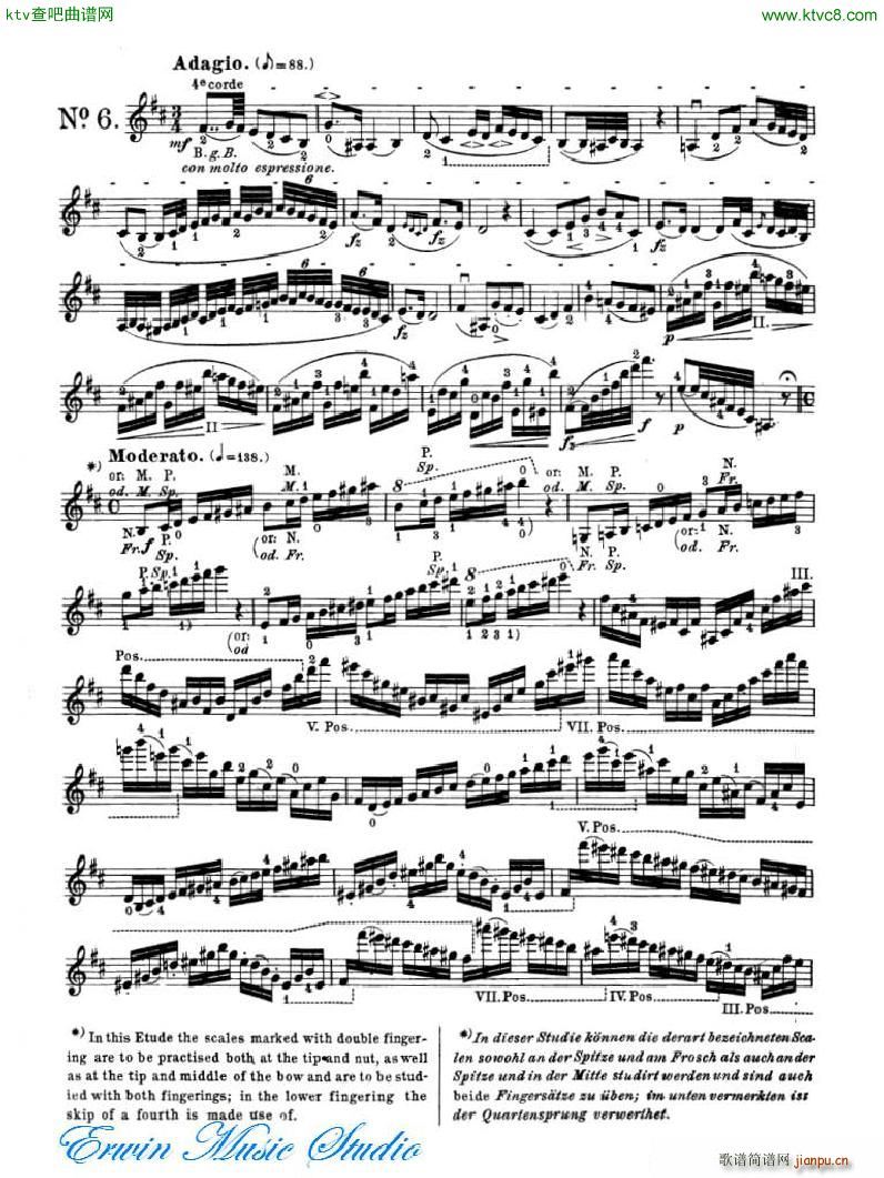 罗德 《罗德 24首练习曲Pierre Rode 24 Studi Per violino 01 08》简谱