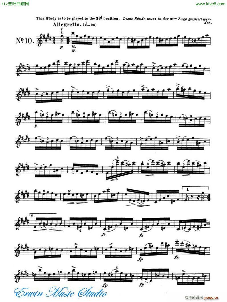 罗德 《罗德 24首练习曲Pierre Rode 24 Studi Per violino 09 16》简谱