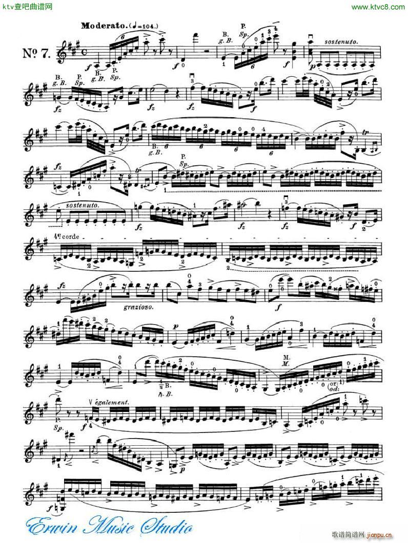 罗德 《罗德 24首练习曲Pierre Rode 24 Studi Per violino 01 08》简谱