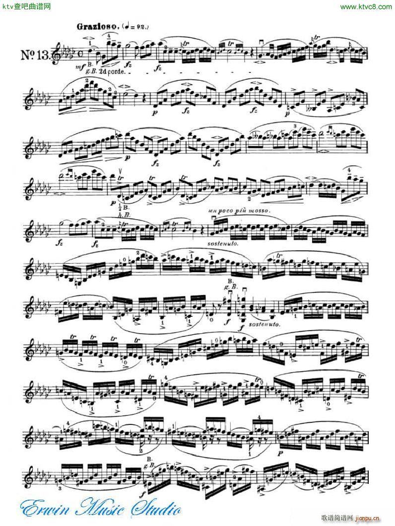 罗德 《罗德 24首练习曲Pierre Rode 24 Studi Per violino 09 16》简谱